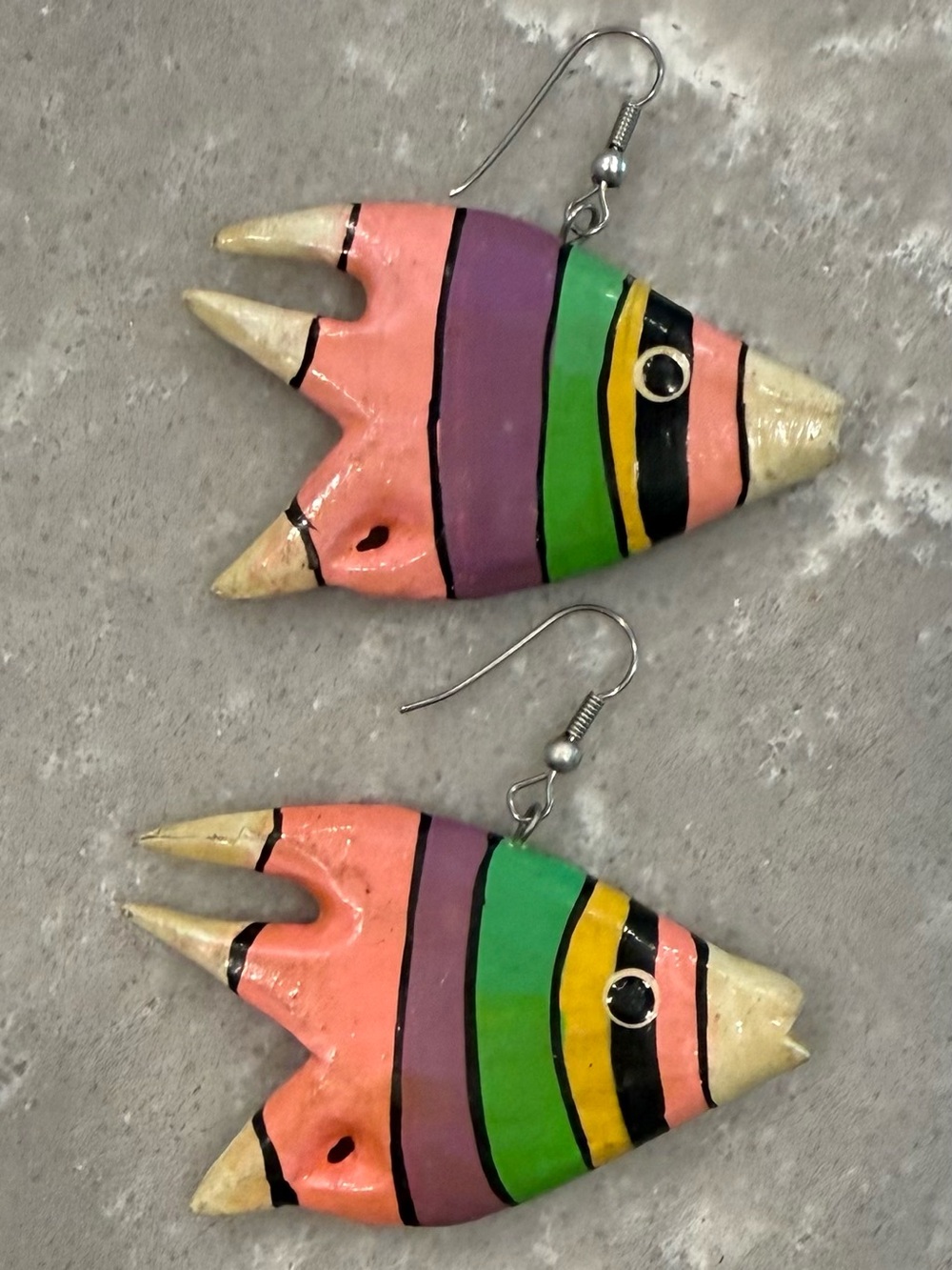 Handmade Tropical Fish Earrings Colorful Boho Statement Dangle Earrings